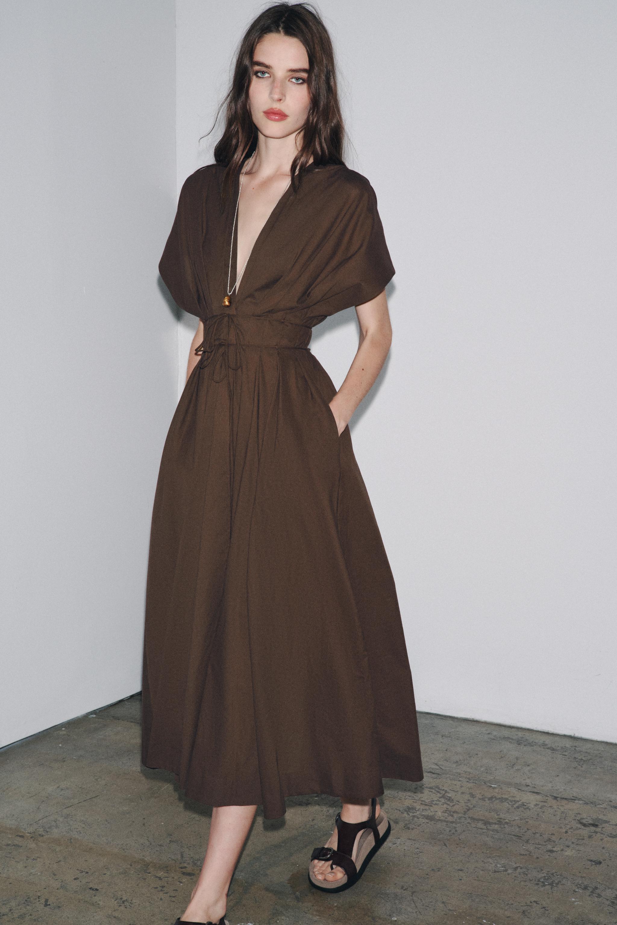 Freya – Rochie Midi de Damă Elegantă din Bumbac cu Croi Lejer