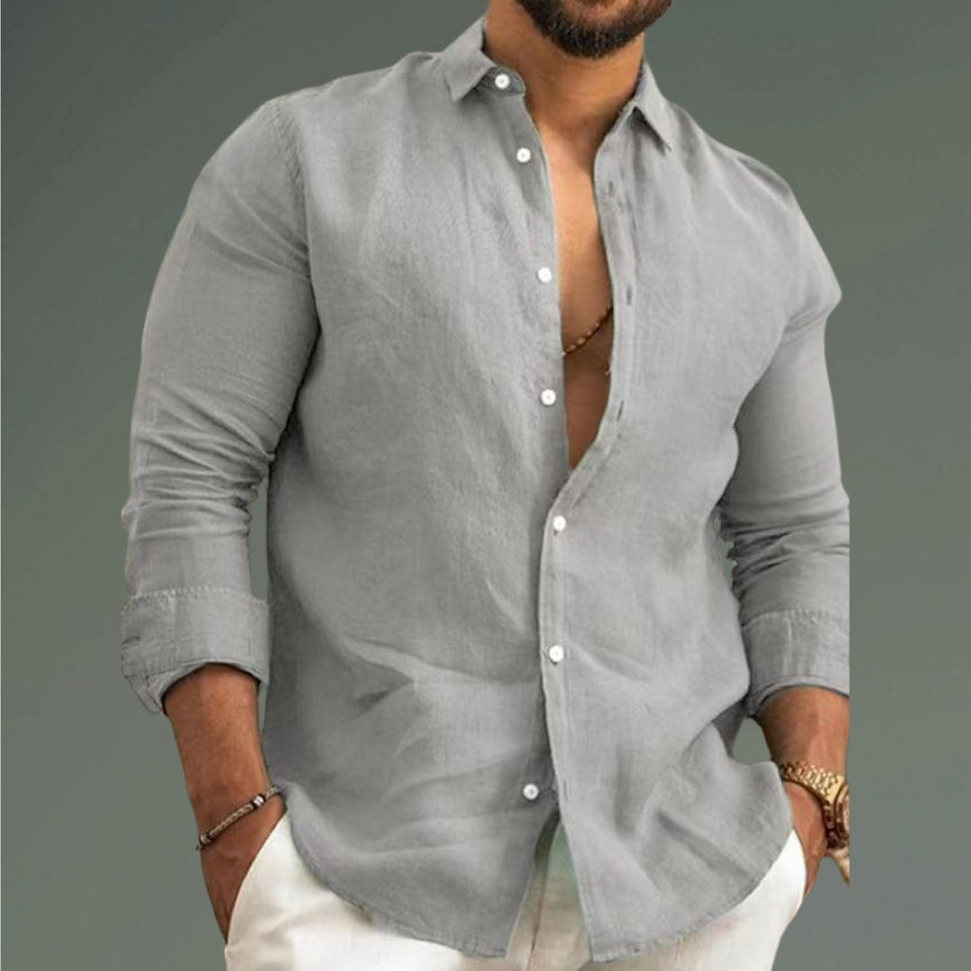 Thomas | Cămașă de vară din bumbac cu guler italian