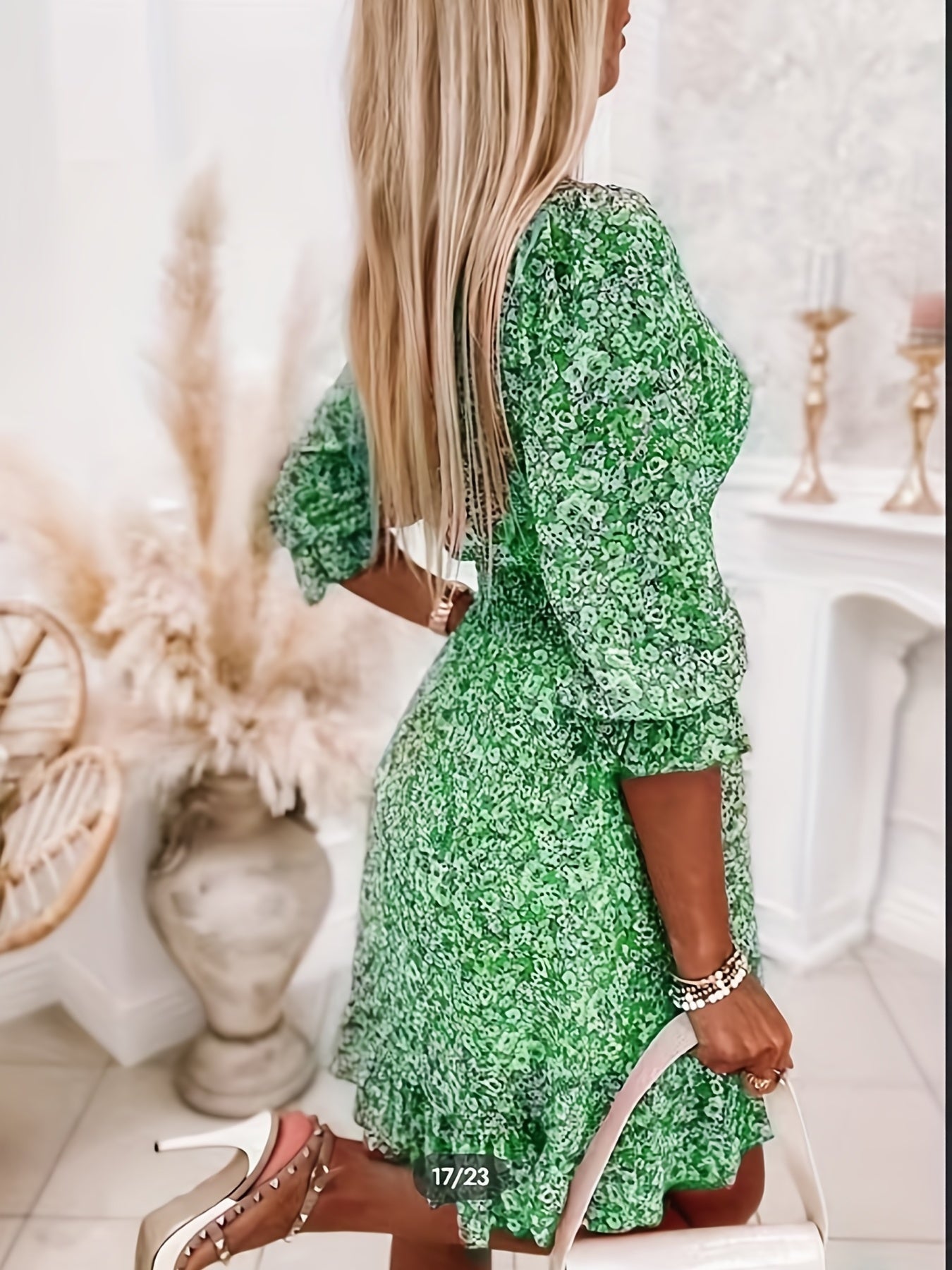 Alina – Rochie de Damă cu Volane la Mâneci Elegantă și Feminina