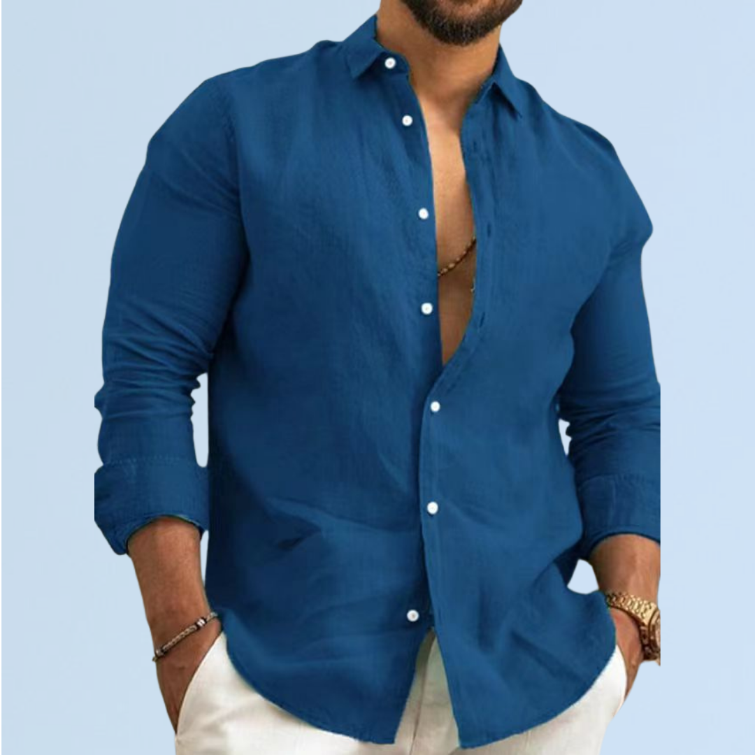 Thomas | Cămașă de vară din bumbac cu guler italian