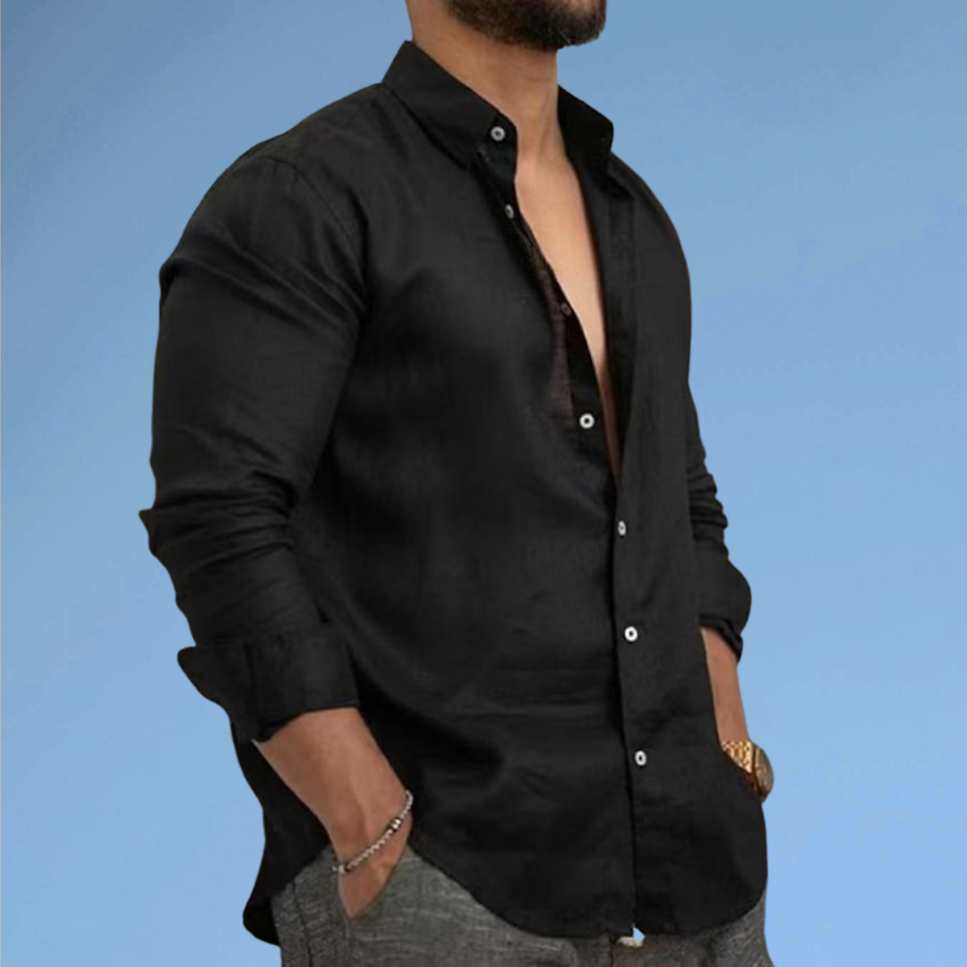 Thomas | Cămașă de vară din bumbac cu guler italian