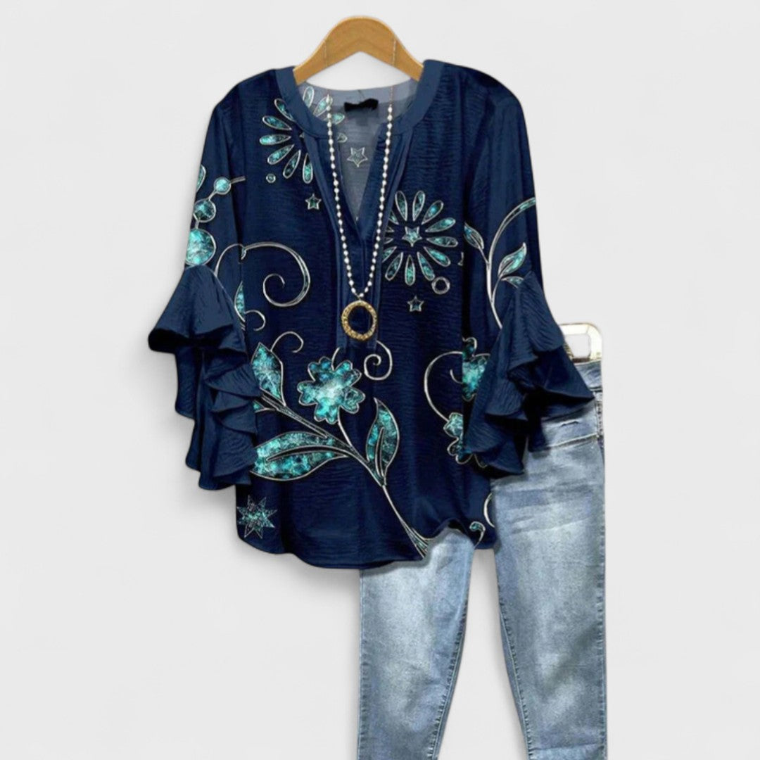 Rachida – Bluză de Damă Elegantă cu Imprimeu Floral