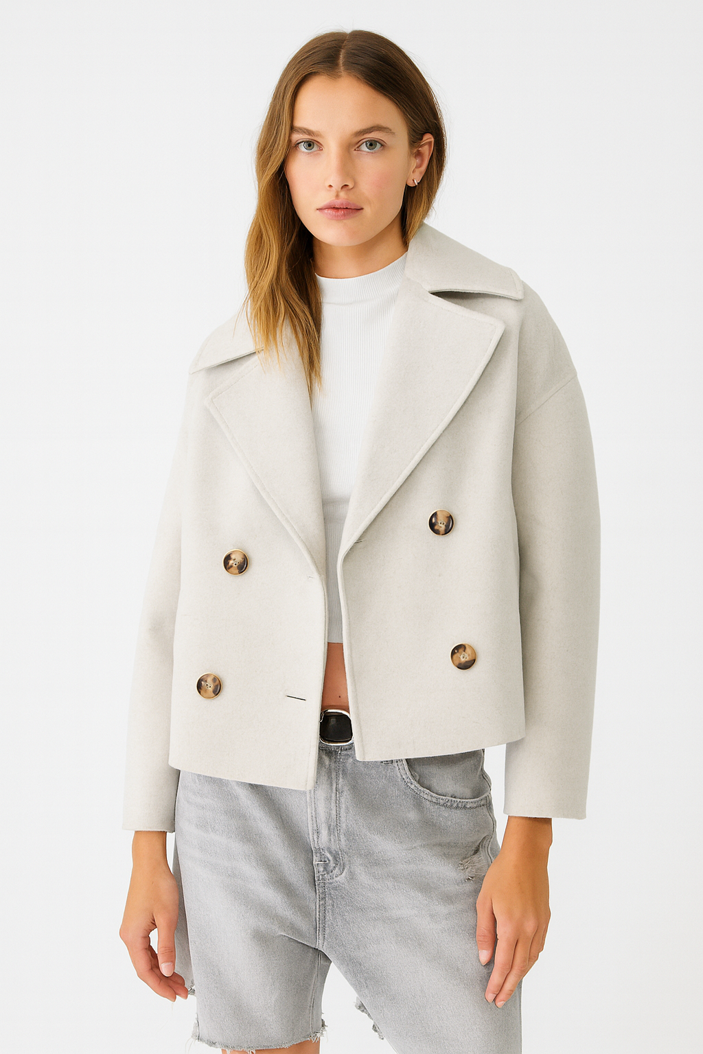 Stella – Blazer de Damă Elegant Cropped cu Rever Ascuțit