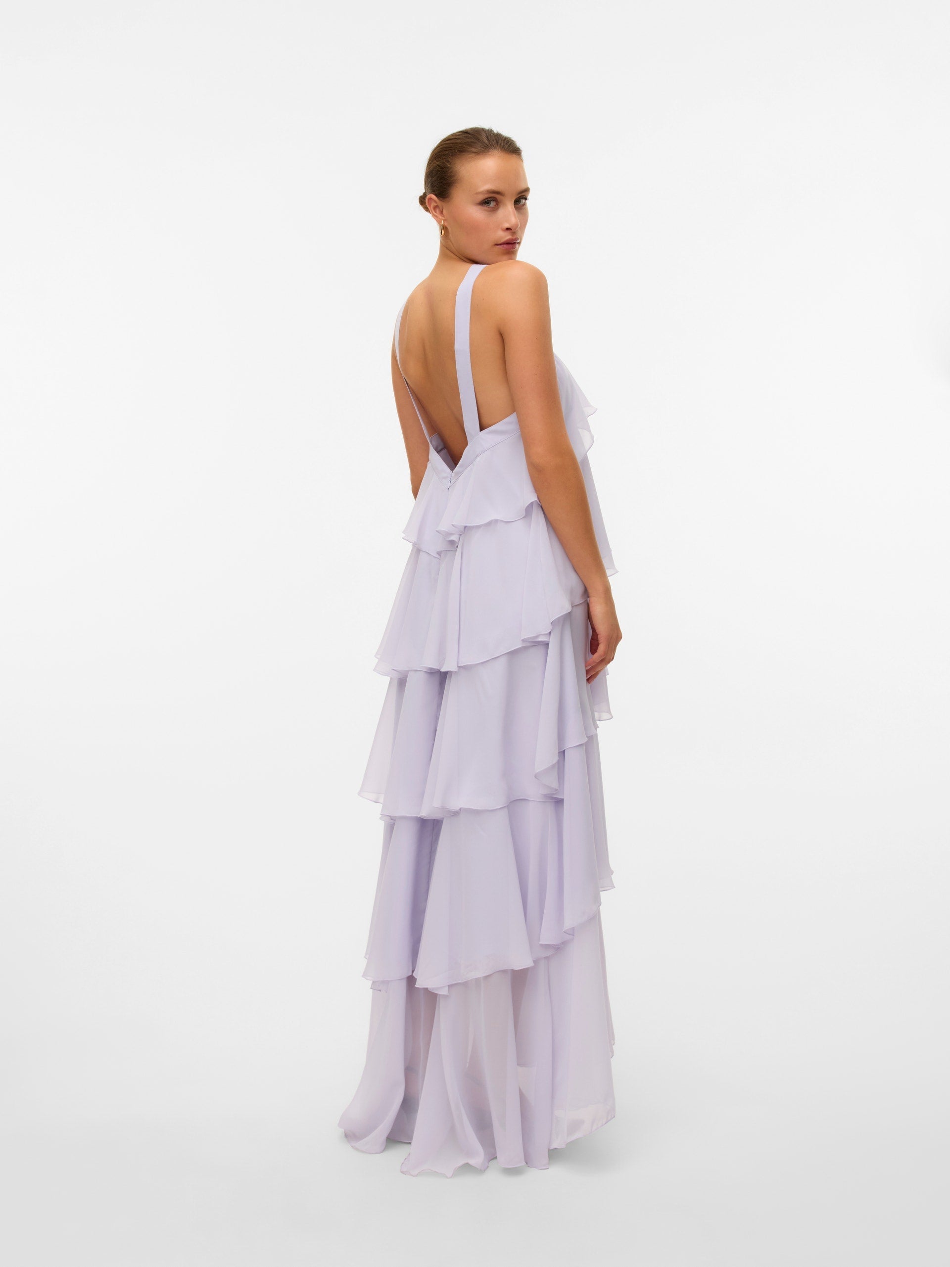 Vera – Rochie Maxi de Damă cu Volane Stratificate Elegantă