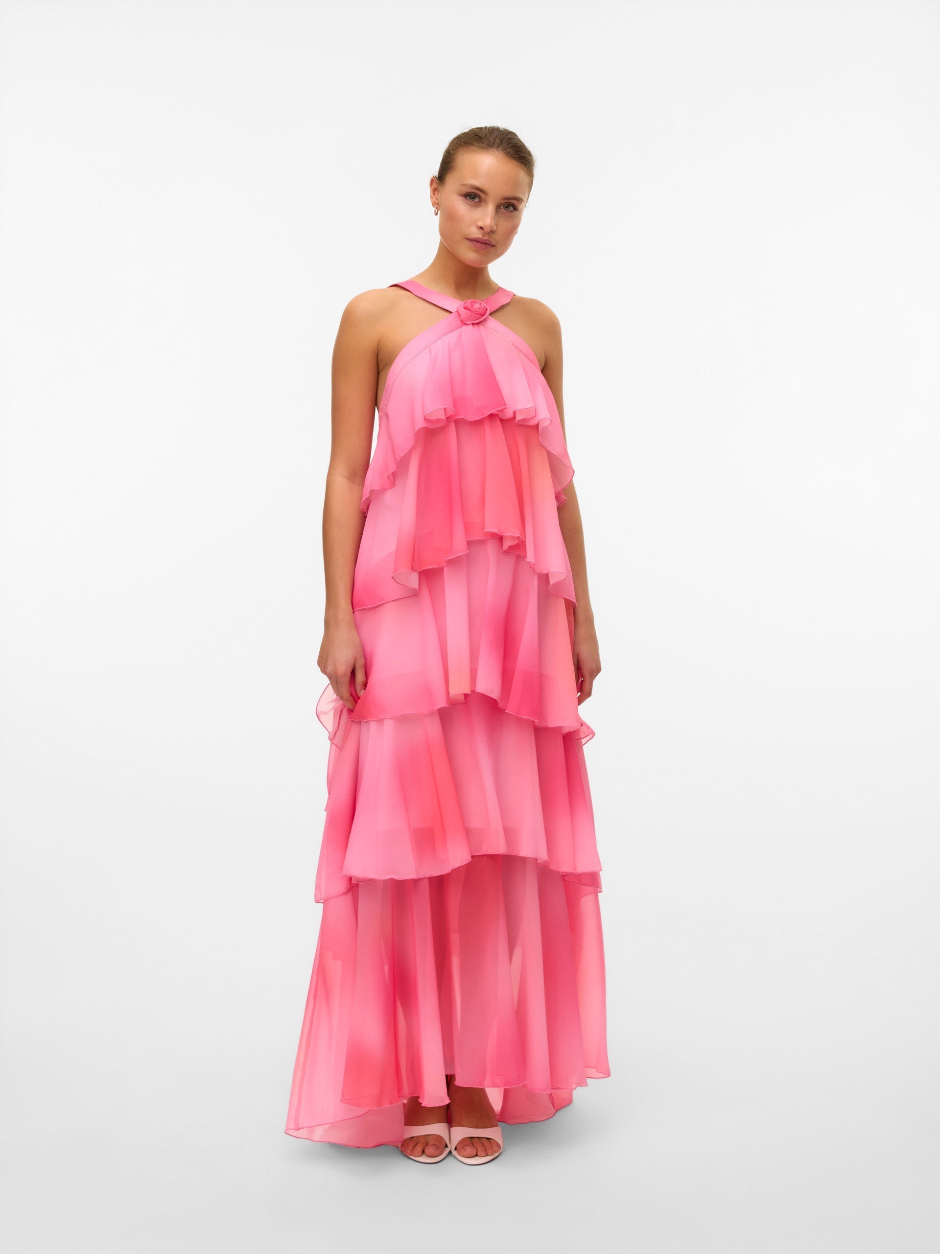 Vera – Rochie Maxi de Damă cu Volane Stratificate Elegantă