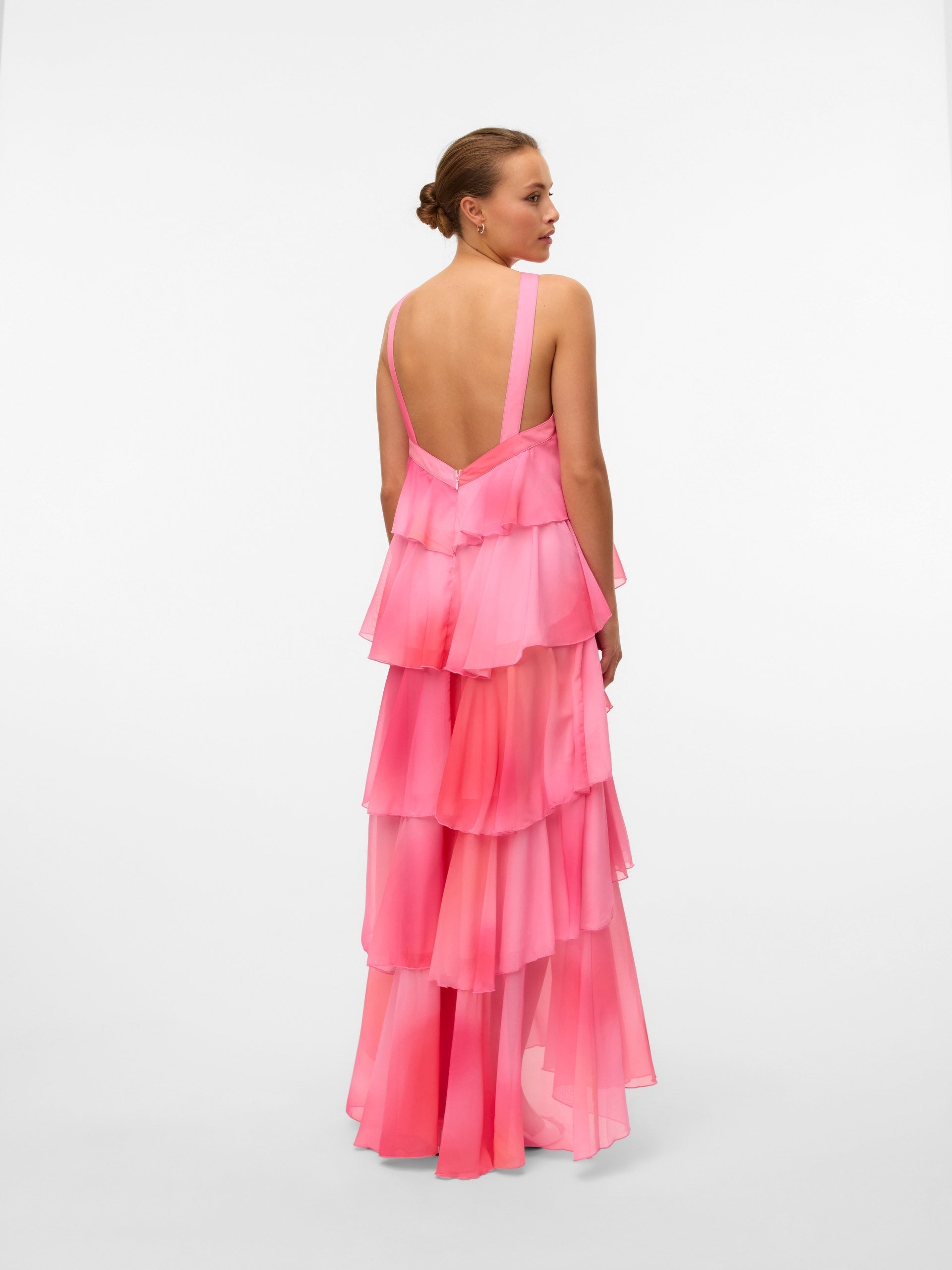 Vera – Rochie Maxi de Damă cu Volane Stratificate Elegantă