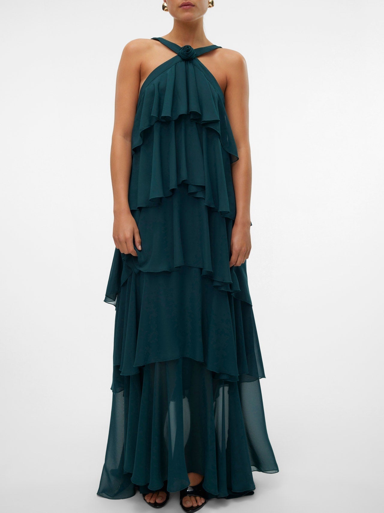 Vera – Rochie Maxi de Damă cu Volane Stratificate Elegantă