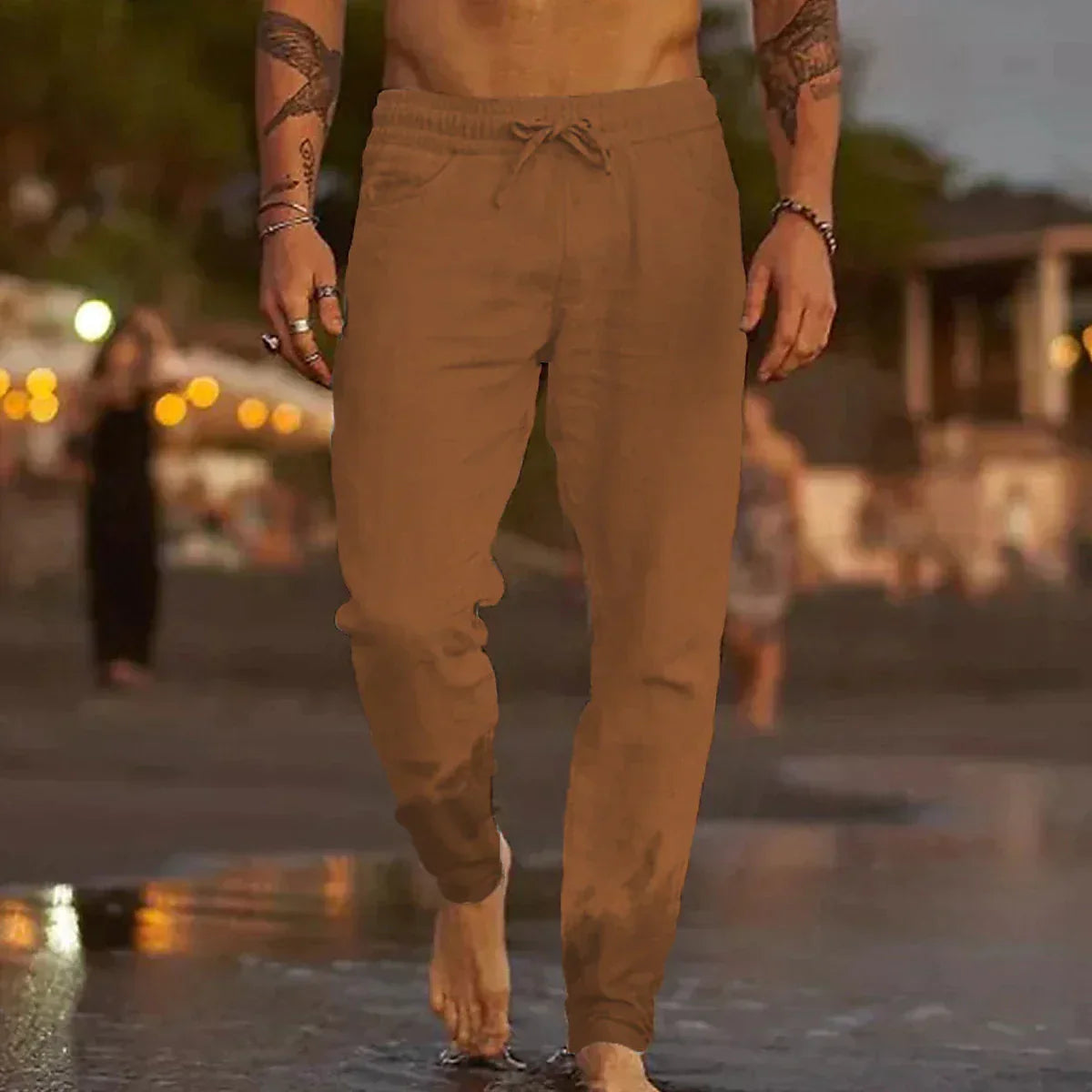 Maiko – Pantaloni de Bărbați Lejeri din In Casual