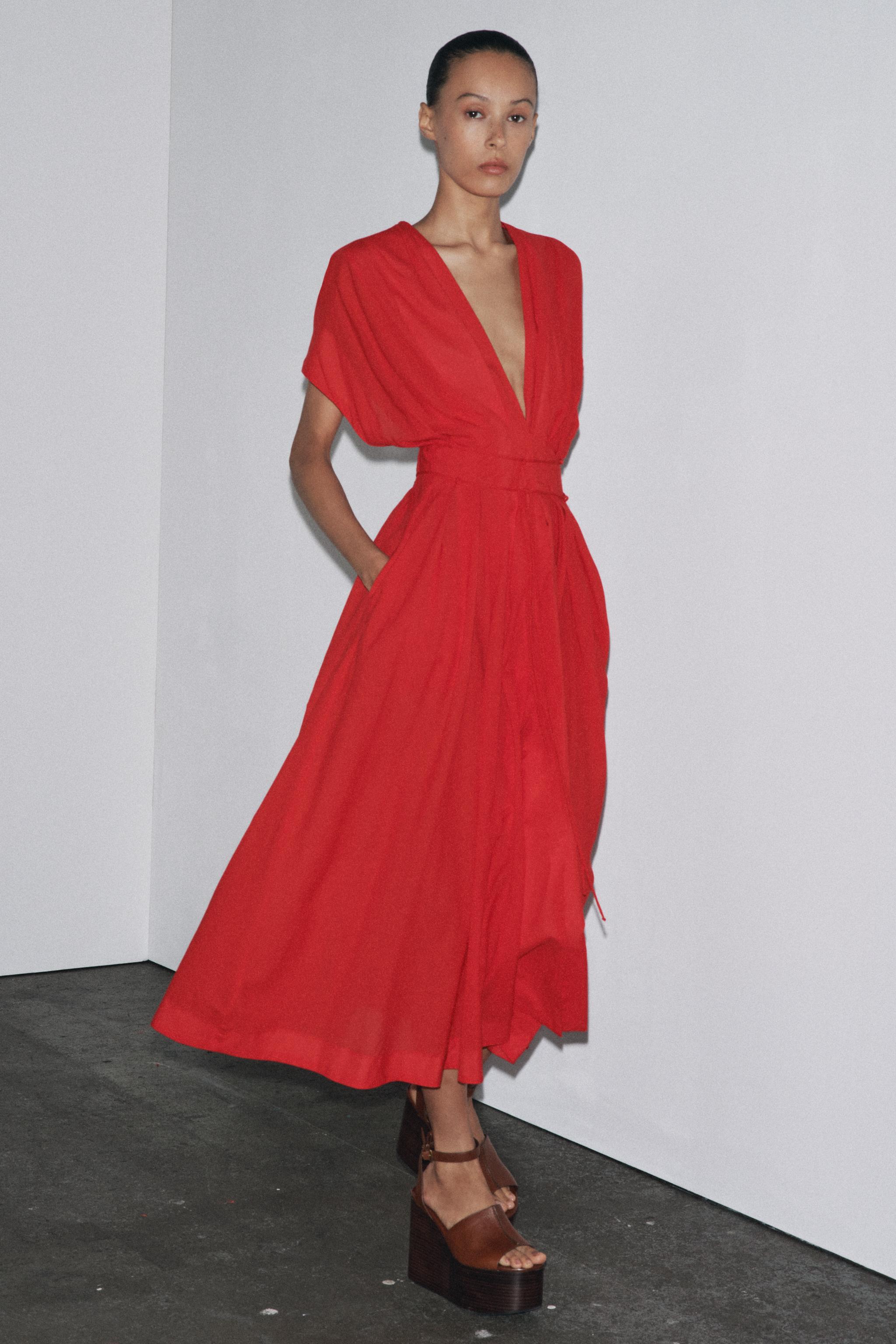 Freya – Rochie Midi de Damă Elegantă din Bumbac cu Croi Lejer