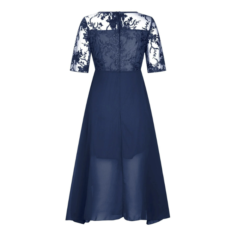 Leni – Rochie de Damă Elegantă din Chiffon cu Top Brodat