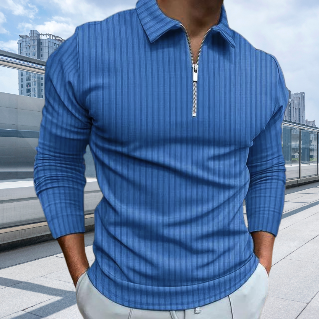 Matthias – Polo de Bărbați cu Mâneci Lungi și Dungi