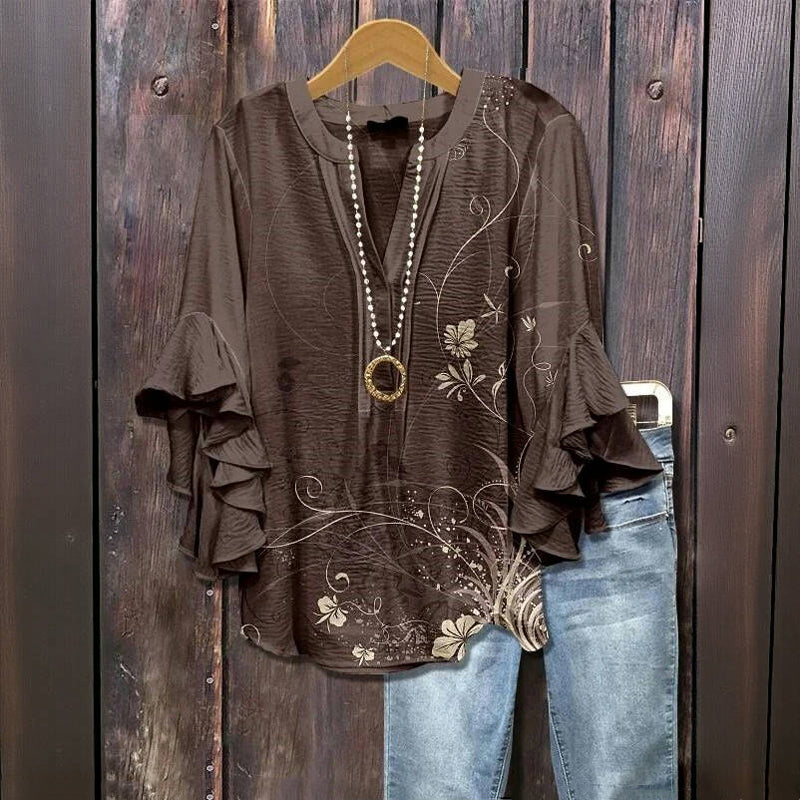 Bluză Vintage cu Imprimeu Floral