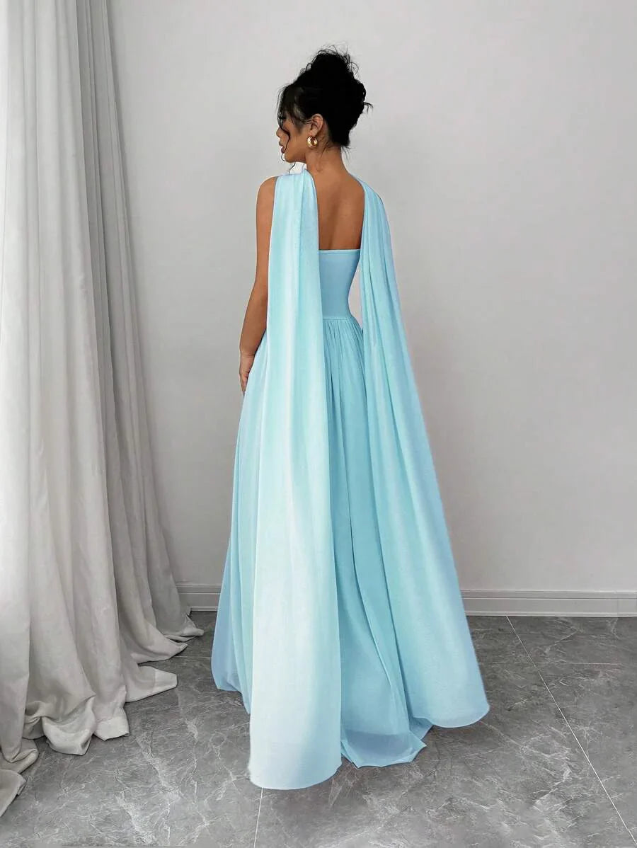 Alessia – Rochie de Damă Maxi Elegantă Sculptată Fără Bretele