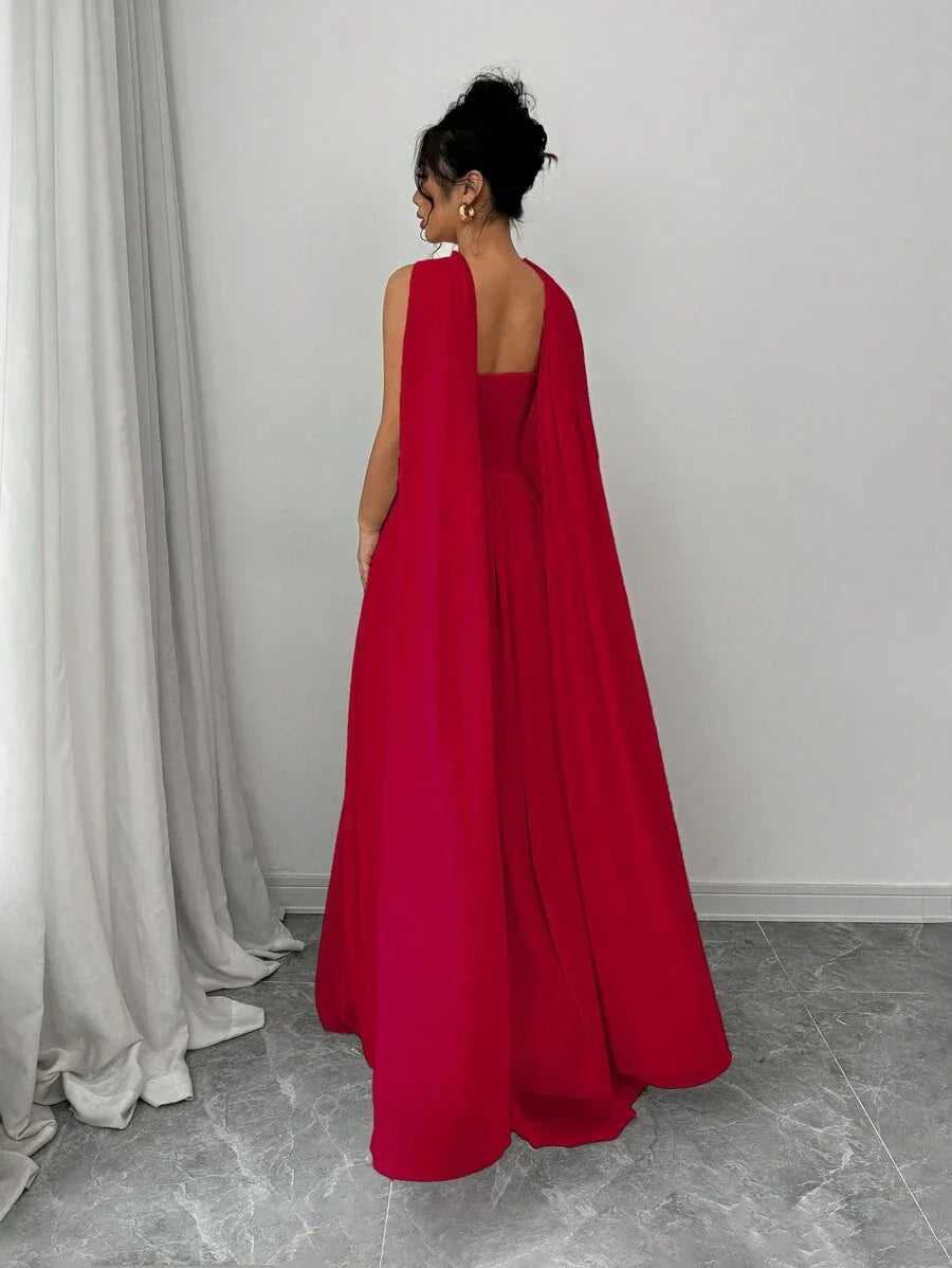 Alessia – Rochie de Damă Maxi Elegantă Sculptată Fără Bretele