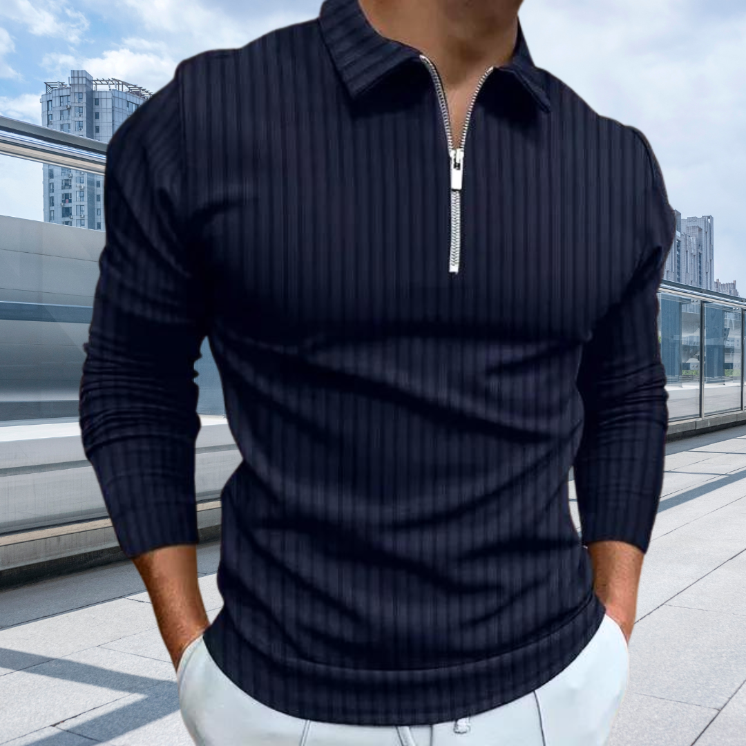 Matthias – Polo de Bărbați cu Mâneci Lungi și Dungi