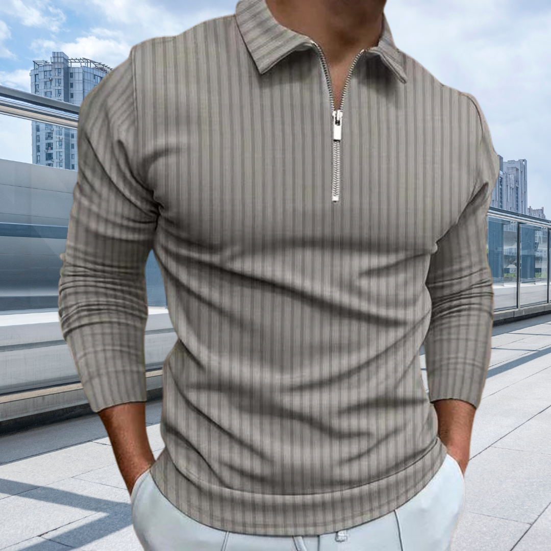 Matthias – Polo de Bărbați cu Mâneci Lungi și Dungi
