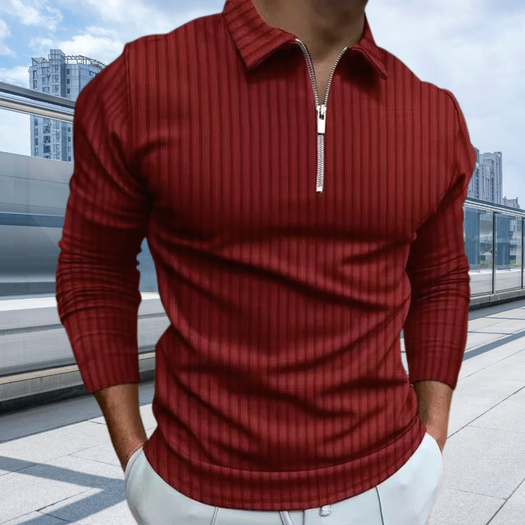 Matthias – Polo de Bărbați cu Mâneci Lungi și Dungi