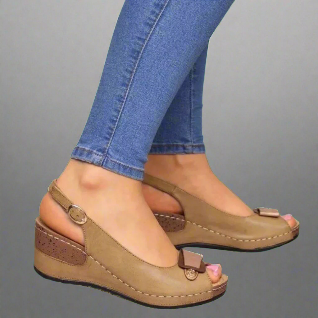 Clara | Sandały Retro Wedge pentru femei – Confort și stil