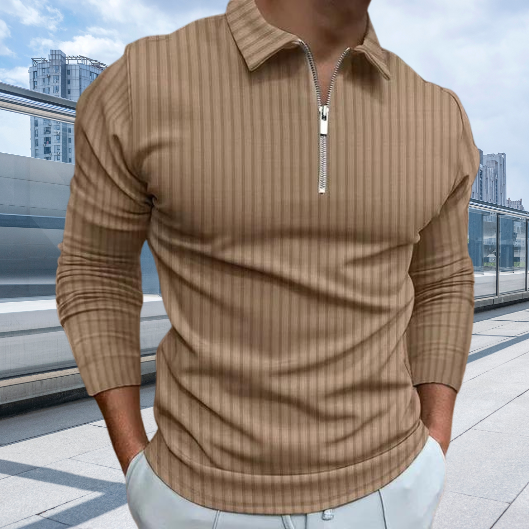 Matthias – Polo de Bărbați cu Mâneci Lungi și Dungi