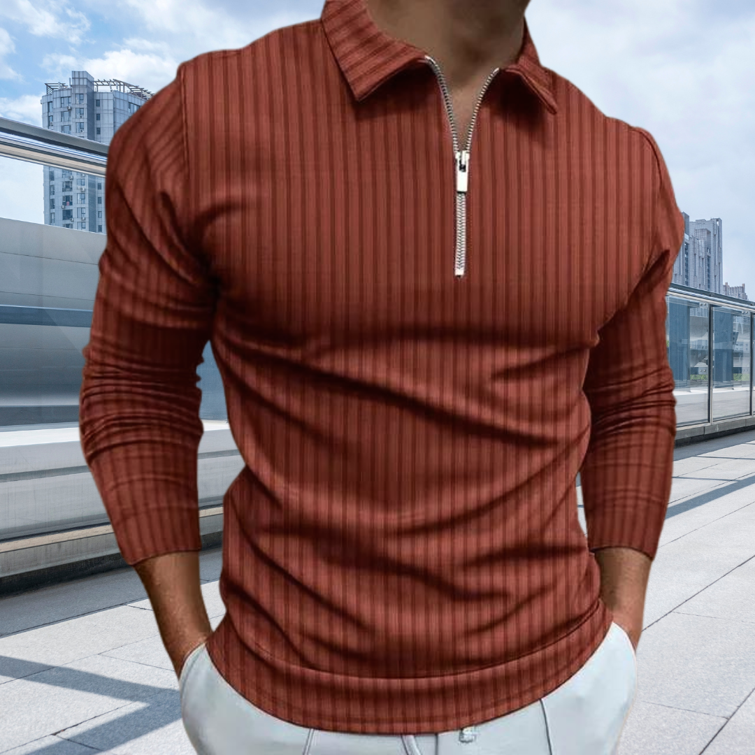 Matthias – Polo de Bărbați cu Mâneci Lungi și Dungi