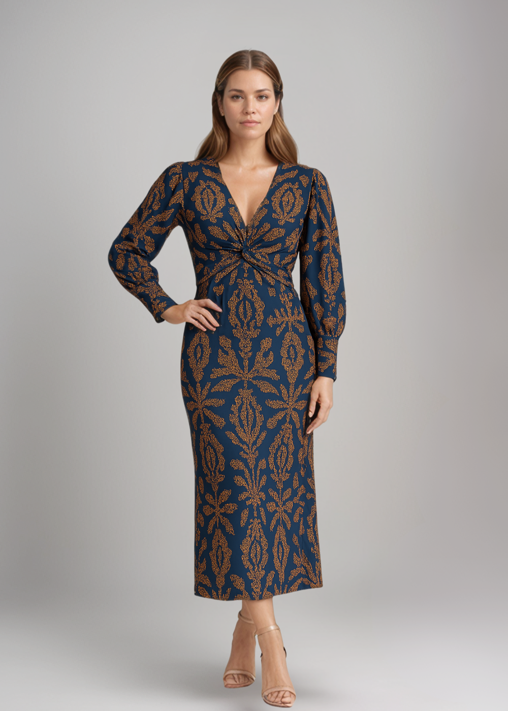 Frieda™ | Rochie midi cu model baroc