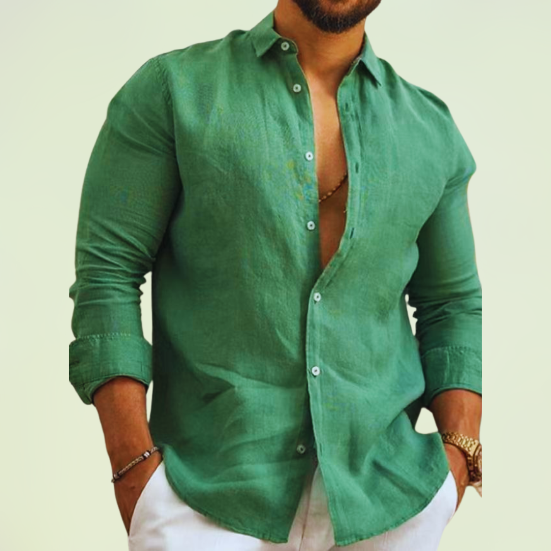 Thomas | Cămașă de vară din bumbac cu guler italian