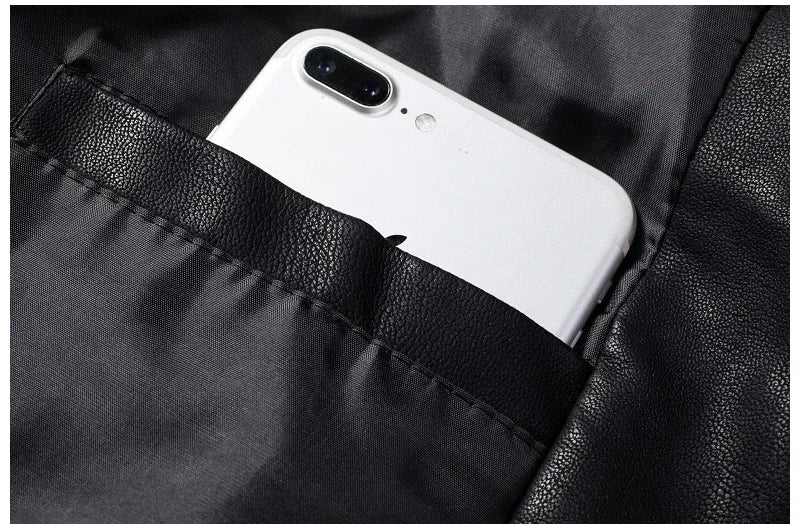 Mikkel – Jachetă de Bărbați din Piele cu Aspect Vintage și Umeri Cusuți