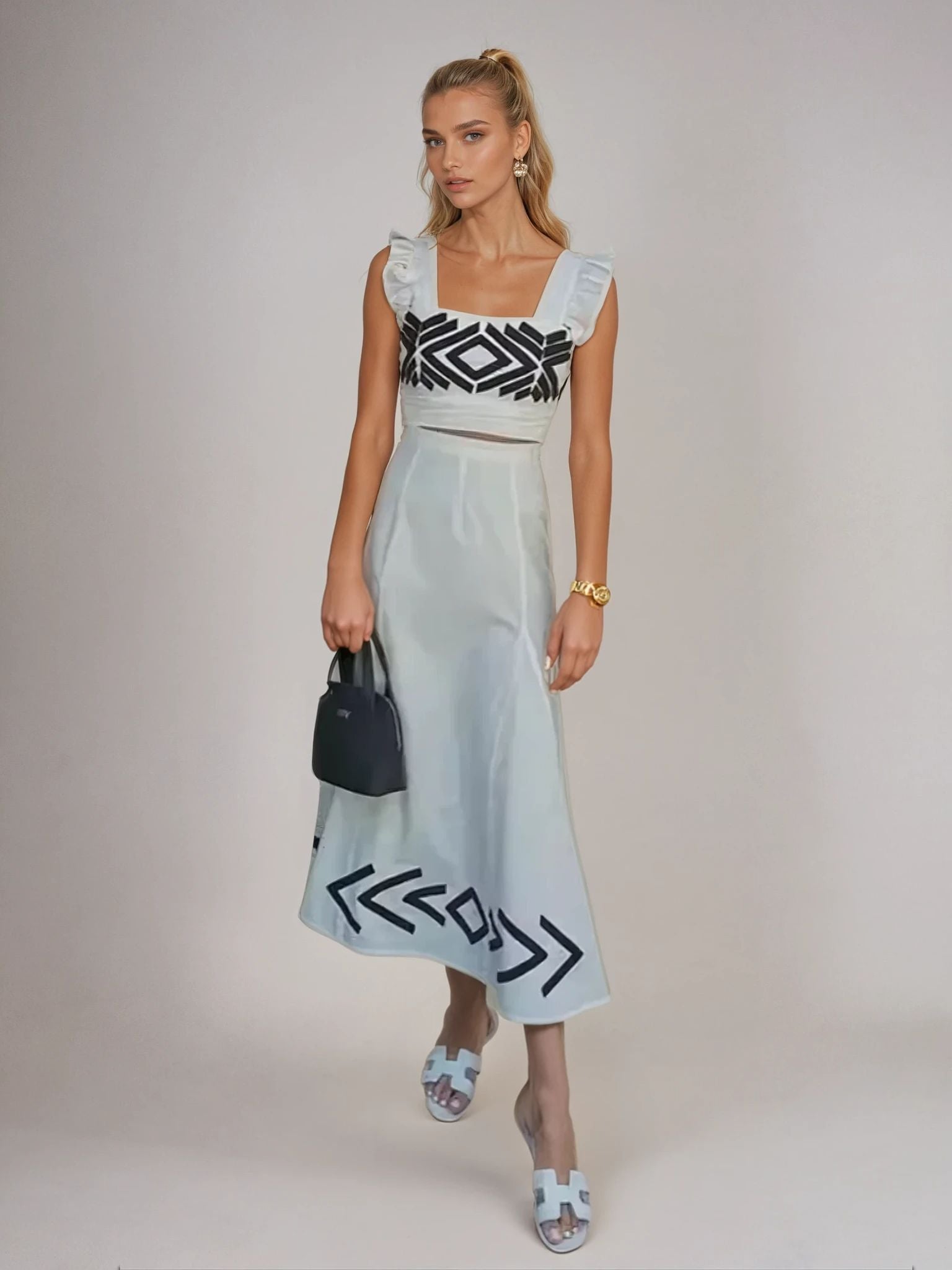 Cristeta – Compleu Damă Elegant cu Fustă și Top Chic Feminin