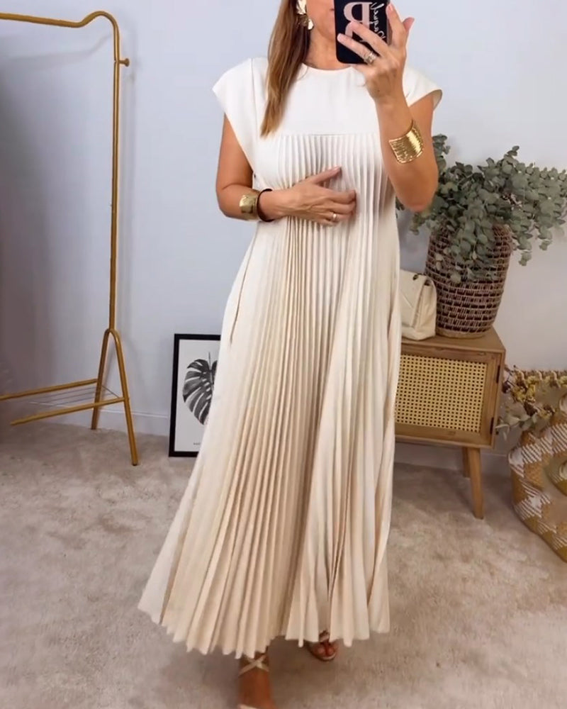 Amada – Rochie de Damă Elegantă Fără Mâneci cu Plisaje