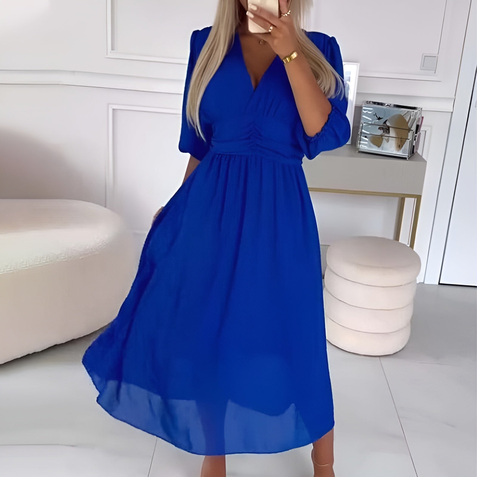 Mathilda – Rochie de Damă Ușoară din Chiffon Mătăsos Elegantă