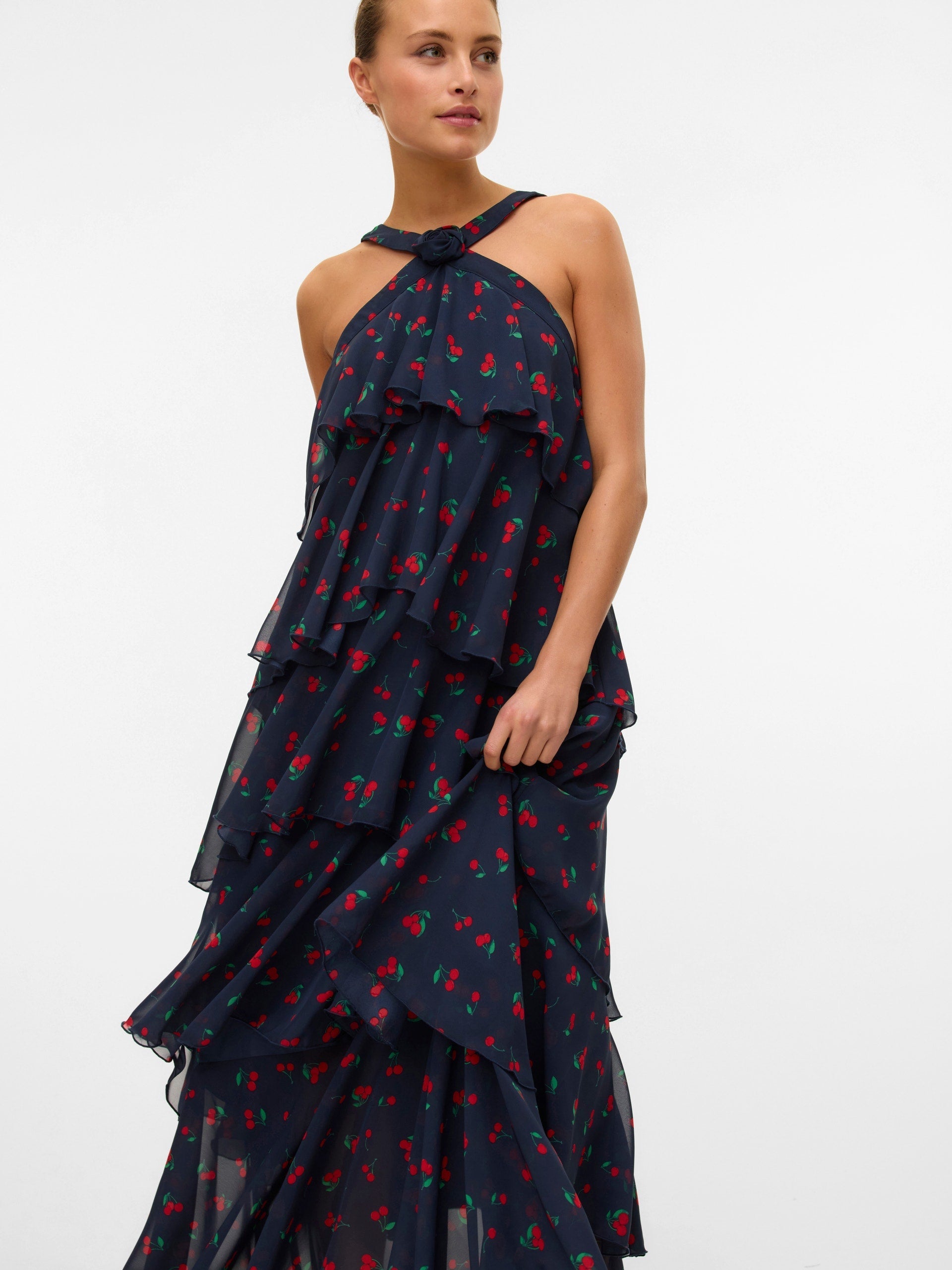 Vera – Rochie Maxi de Damă cu Volane Stratificate Elegantă