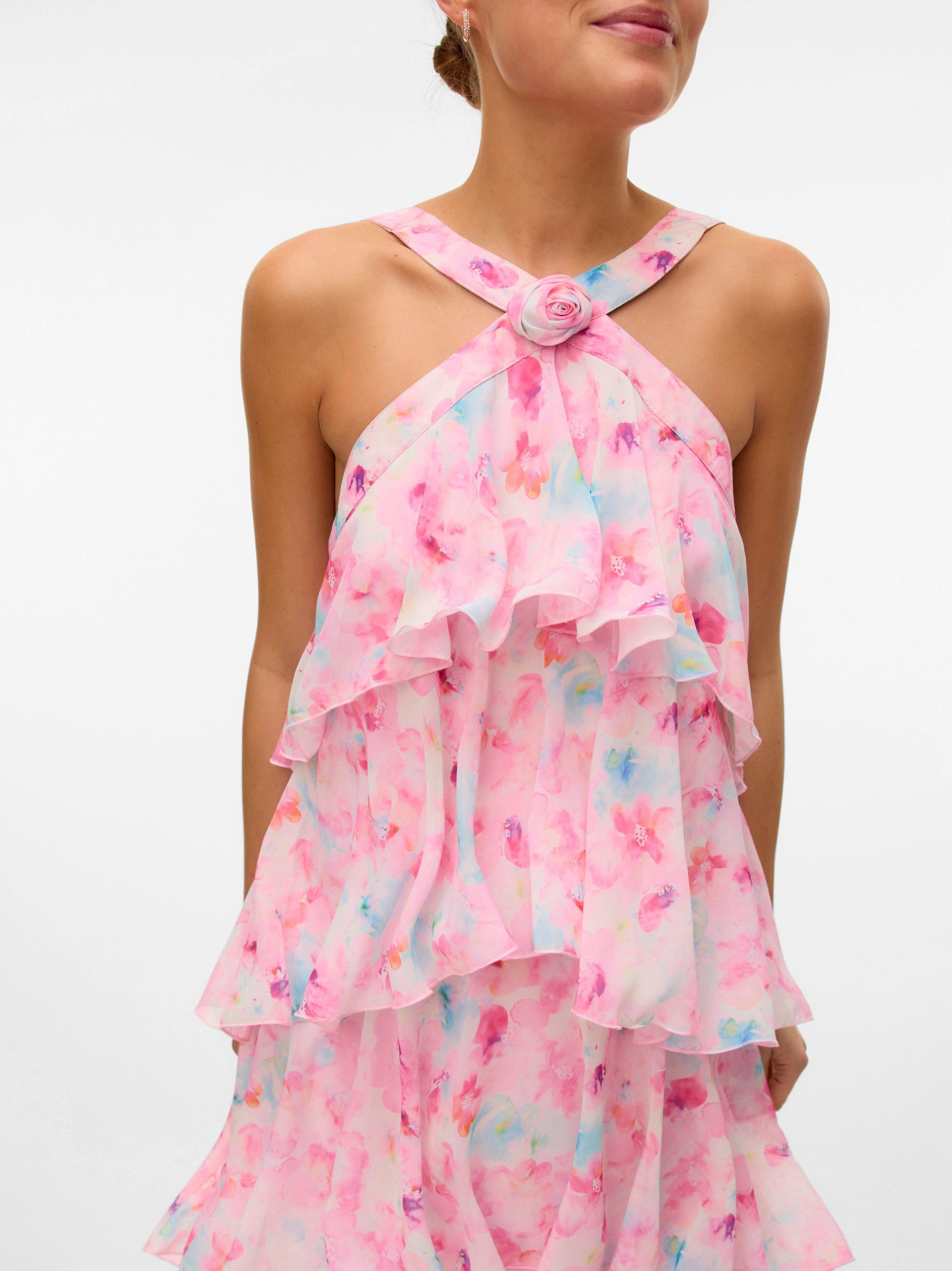 Vera – Rochie Maxi de Damă cu Volane Stratificate Elegantă