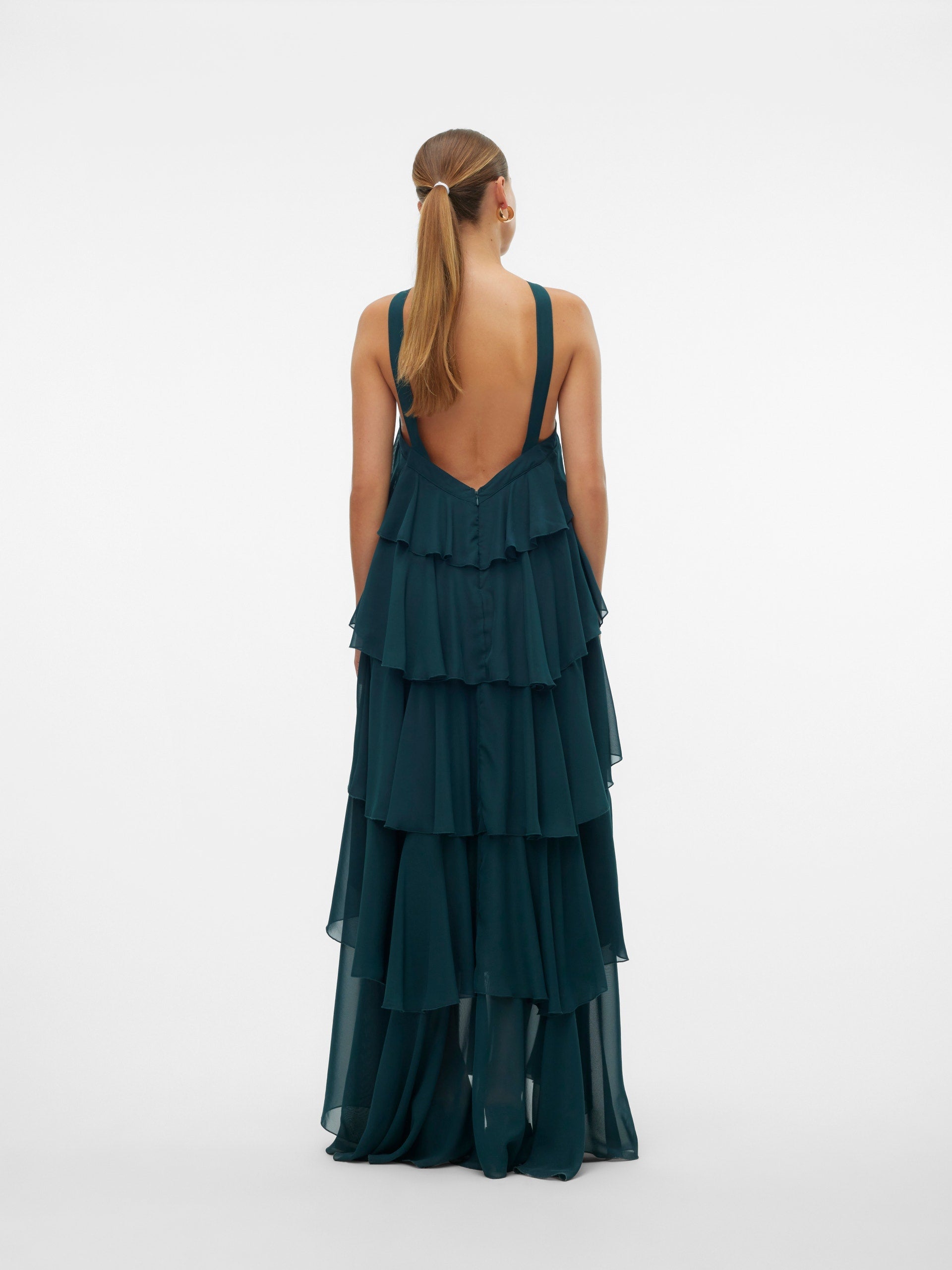 Vera – Rochie Maxi de Damă cu Volane Stratificate Elegantă