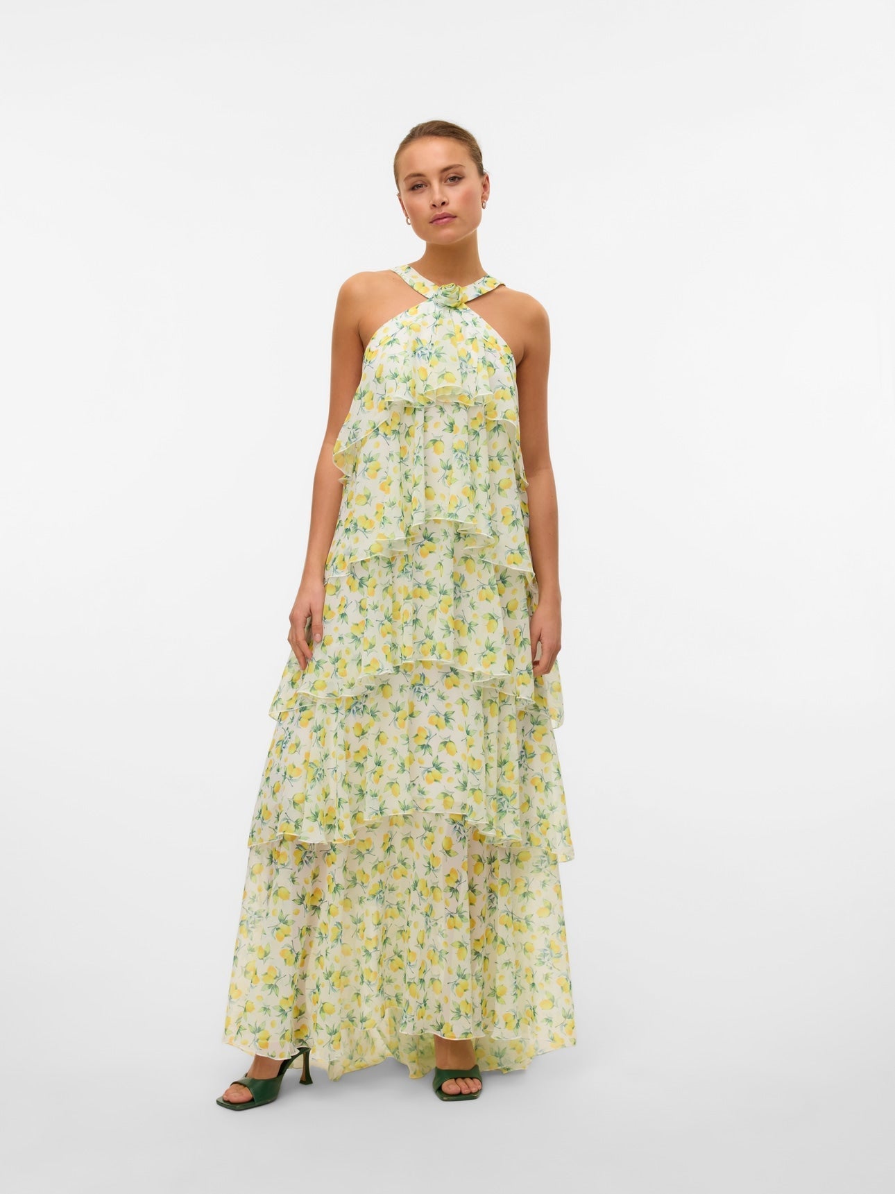 Vera – Rochie Maxi de Damă cu Volane Stratificate Elegantă